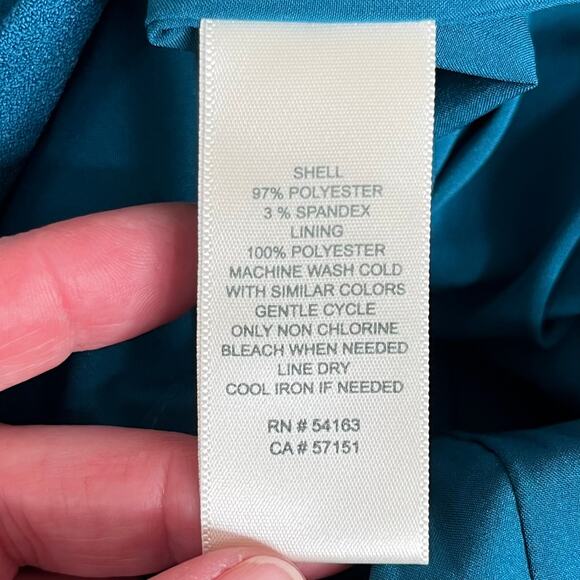 Harper Rose Teal Career Back Vent Sleeveless Tie Neck Sheath Mini Dress 12 NWOT - Picture 11 of 13